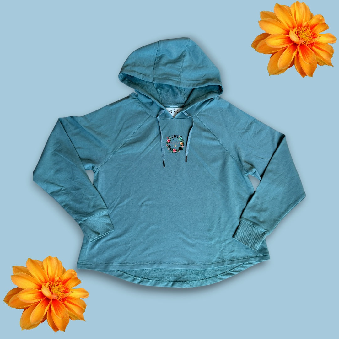 FLORAL CROP HOODIE